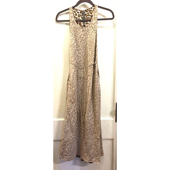 Raquel Allerga Silk Anais Leopard Print Pocket Midi Dress Women's Size 0 - Picture 2 of 11